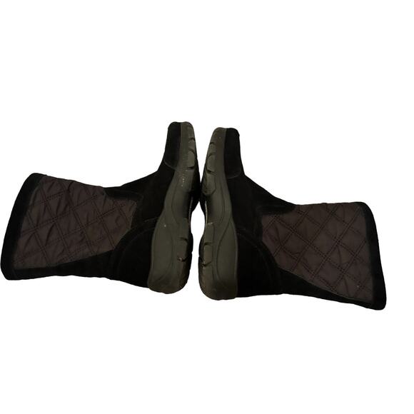 LANDS END Women's Black Quilted Suede All Weather Mid-Calf Zip Boots Size 7.5 B - Picture 13 of 15